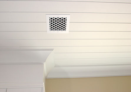 ceiling install of turn of the century steel air grilles