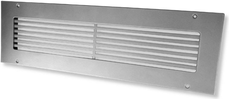 angle view of industrial warehouse style return air grille; available in all custom sizes