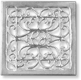 cast aluminum opera grille for 10 by 10 inch duct