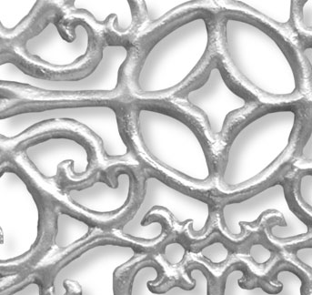 cast aluminum opera grille 10 by 14 closeup 2