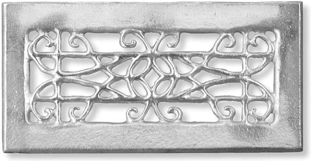 4 by 10 inch cast metal opera return air grille