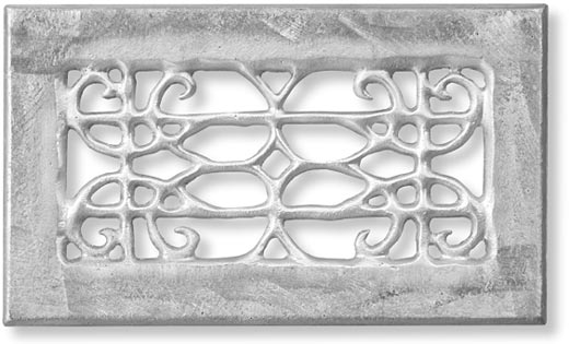 cast aluminum opera grille 4 by 8 inches