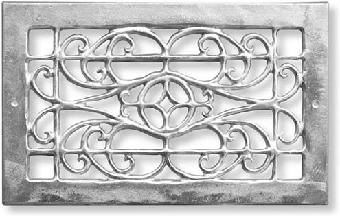 8 by 14 cast aluminum opera style return air grille